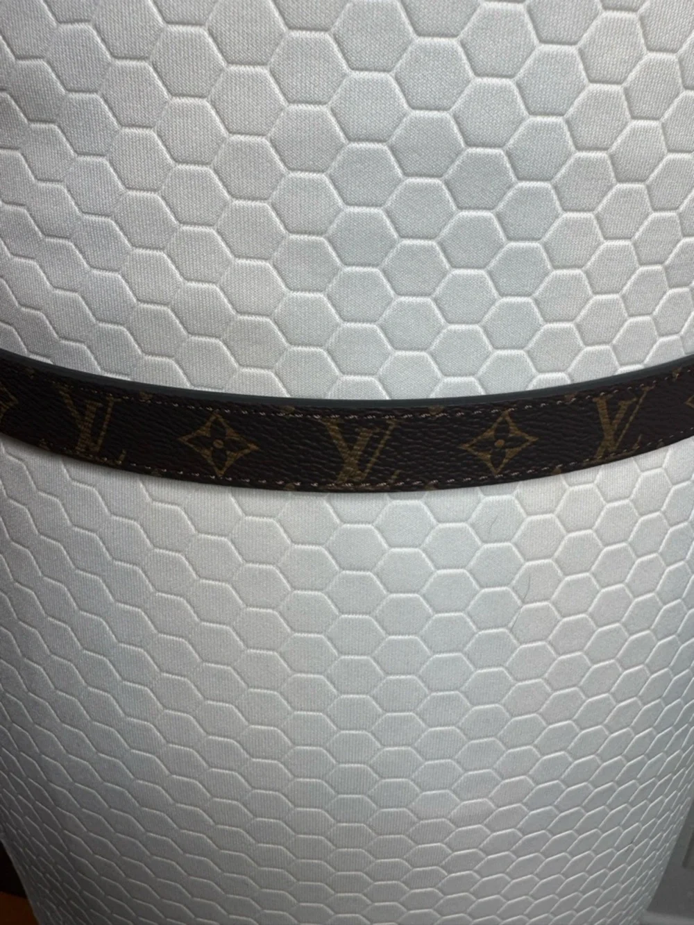 Louis Vuitton Monogram Canvas & Black Leather Belt with Gold LV Buckle - Picture 5 of 6
